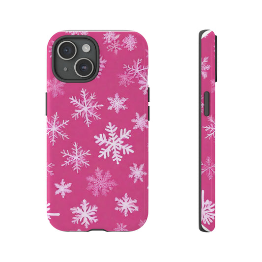 Estuche de copo de nieve rosa